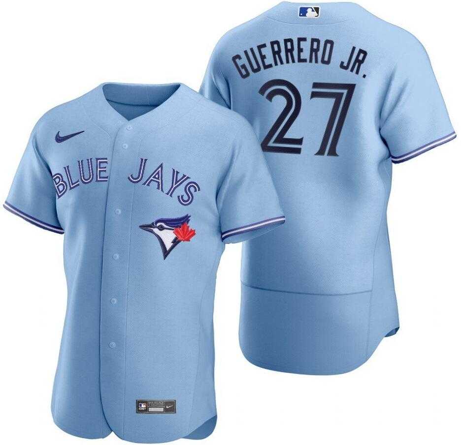 Mens Toronto Blue Jays 27 Vladimir Guerrero Jr.Light Blue Jersey